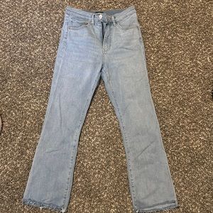 High-rise cropped flare denim with stretch